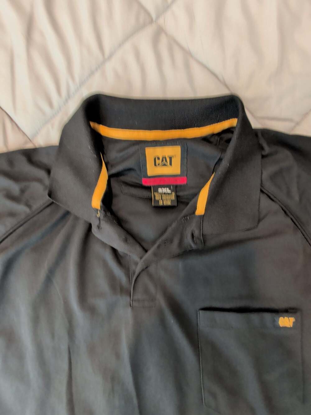 CAT Caterpillar Men's Black Polo Shirt Size 2XL